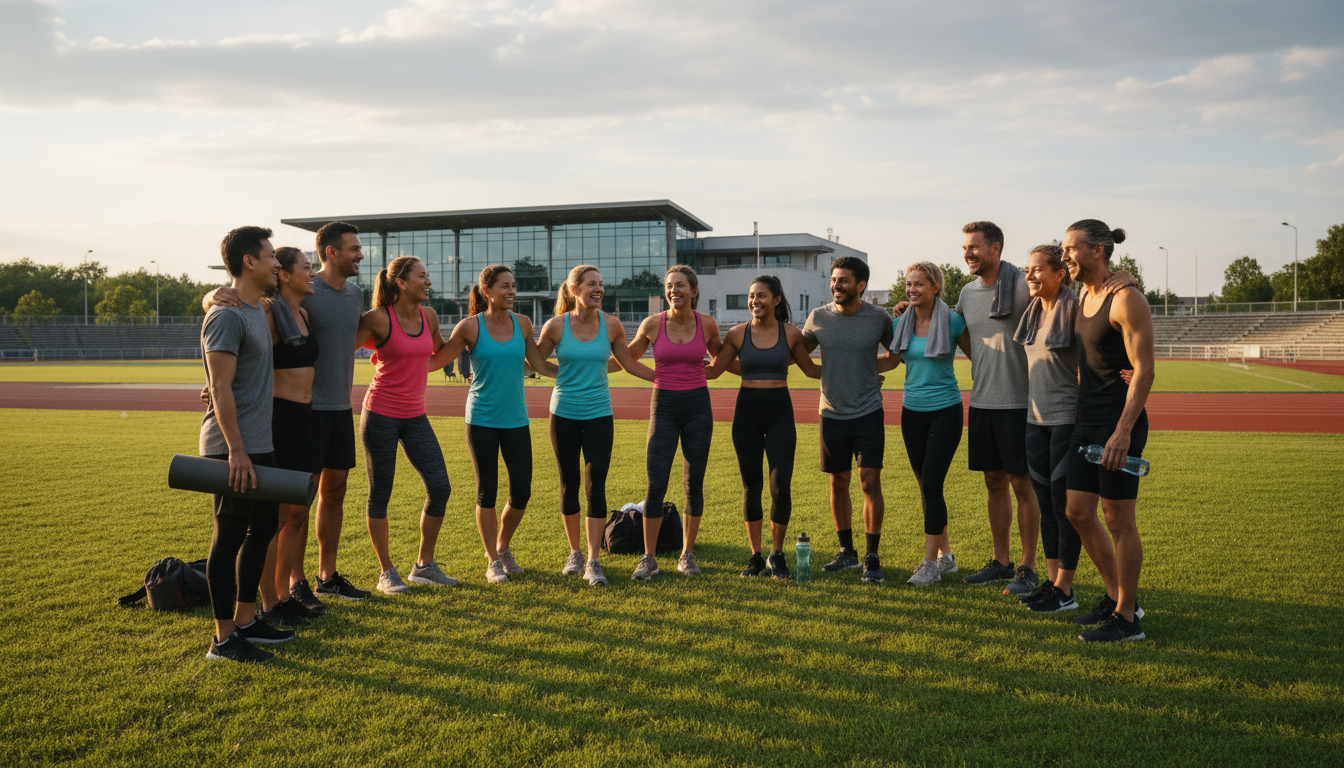 Group training outdoors