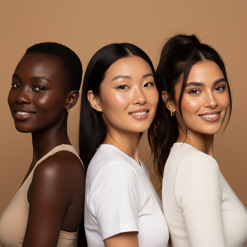 Women with glowing skin